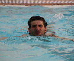 Baño en la piscina